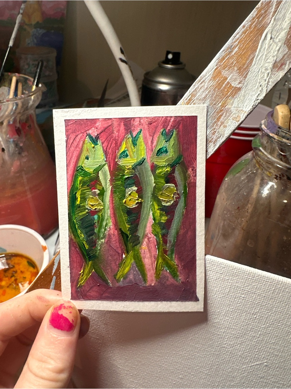 Hand-Painted Fish Aquarium Art Print - Green